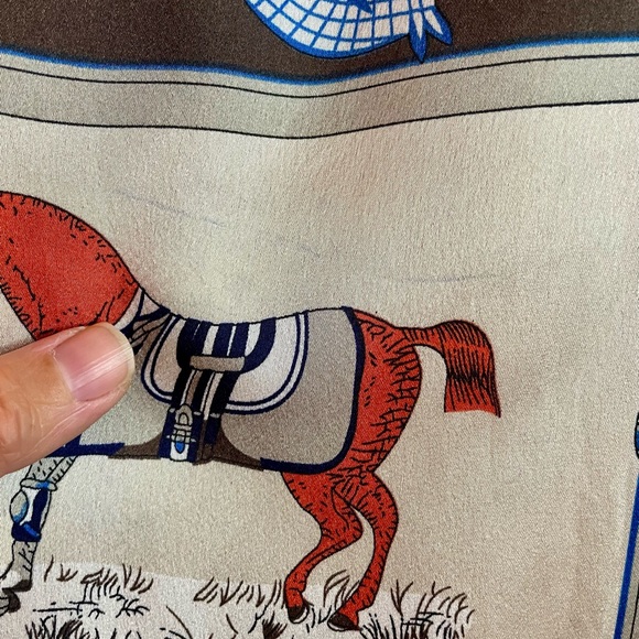 Silk Equestrian Themed Bandeau Scarf - Picture 8 of 8